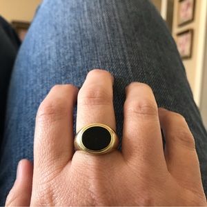 14k Yellow Gold Bloodstone Signet Ring